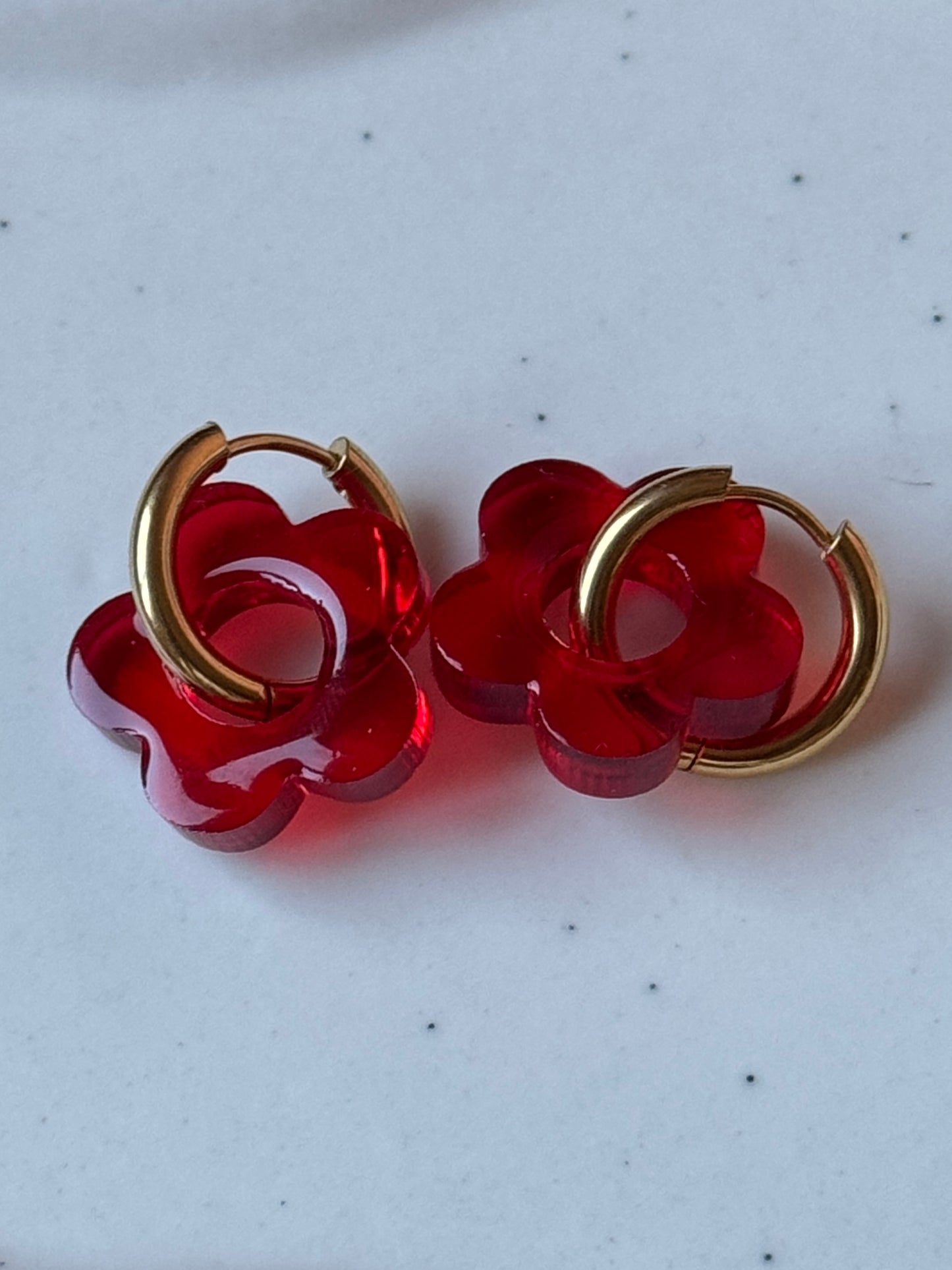 Pendientes Florecitas con Aros Dorados